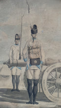 Load image into Gallery viewer, 18th.Century Watercolour Drawing Austrian Soldiers Guarding Artillery Circa.1770
