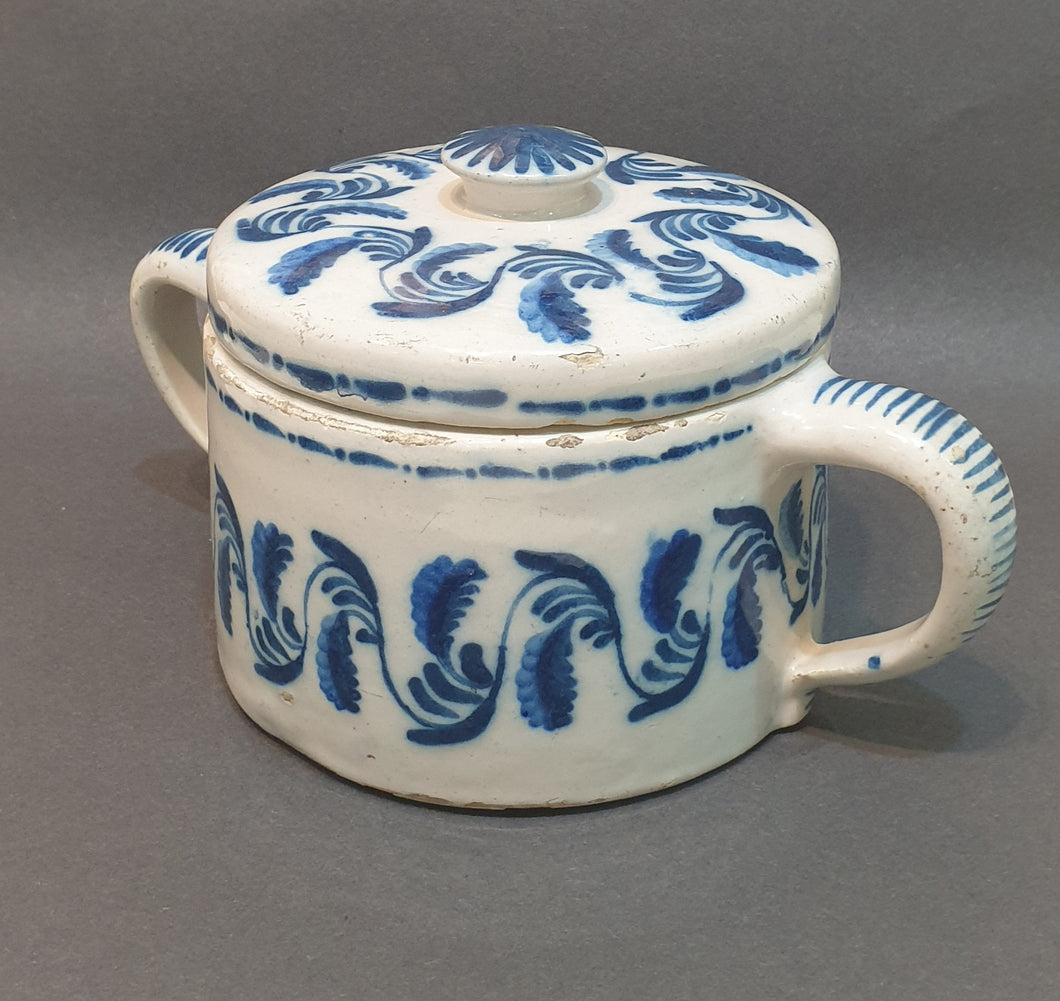 18th.Century Dutch Delftware Posset Pot And Cover Circa. 1740