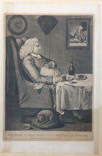 Load image into Gallery viewer, Sir Epicure Guzzle Enjoying His Bottle After Dinner Mezzotint Engraving 1773

