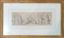 Load image into Gallery viewer, Paul Sandby R.A. Grey Wash Drawing A Group Of Figures Symmetrically Arranged Circa.1770
