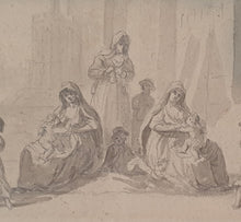 Load image into Gallery viewer, Paul Sandby R.A. Grey Wash Drawing A Group Of Figures Symmetrically Arranged Circa.1770
