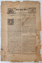 Load image into Gallery viewer, The Post-Man And The Historical Account Etc. Rare Early 18th.Century Broadside Newspaper 1728
