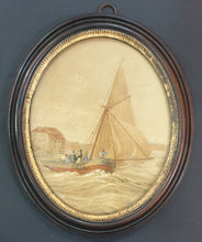 Load image into Gallery viewer, Samuel Owen Pair Of 18th.Century Maritime Watercolours HMS Victory And A Cutter Off Portsmouth Circa.1795
