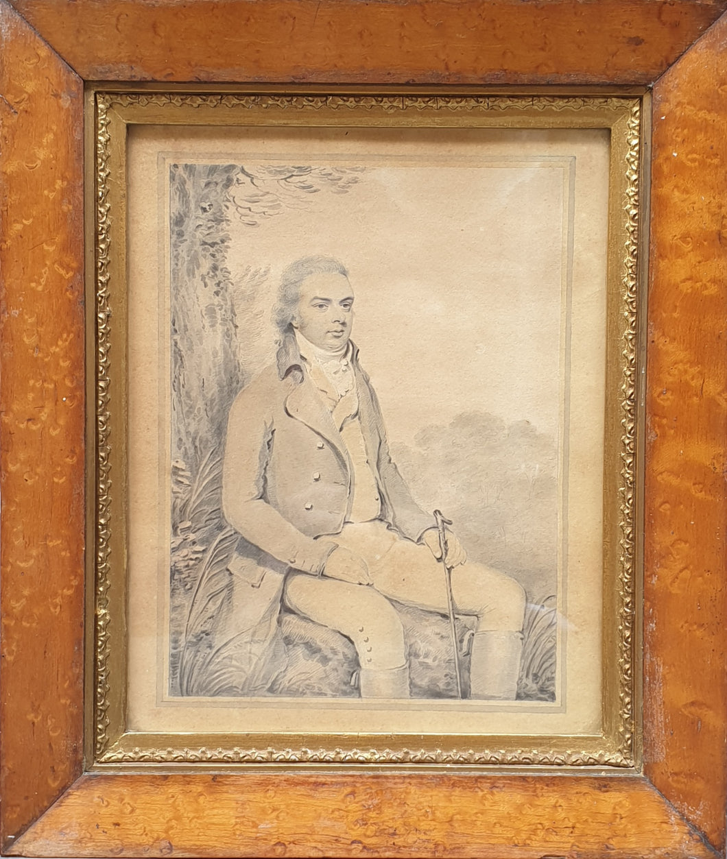 Henry Edridge A.R.A Portrait Of Sir John Throckmorton Bart. Circa.1795