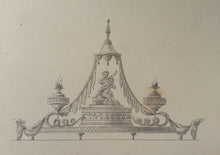 Load image into Gallery viewer, Spanish School 18th.Century Pen And Ink Design For A Table Centrepiece
