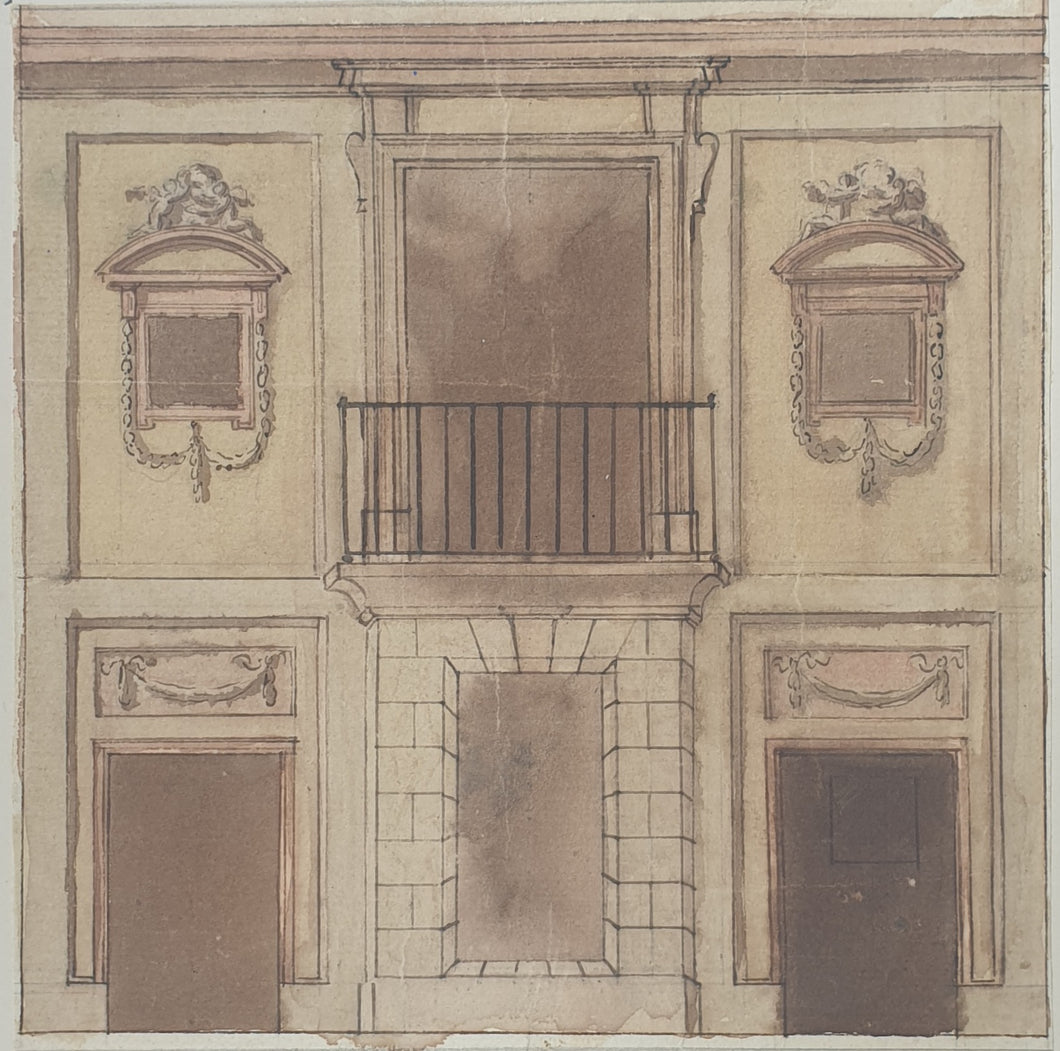 Spanish School 17th.Century Watercolour Architectural Design