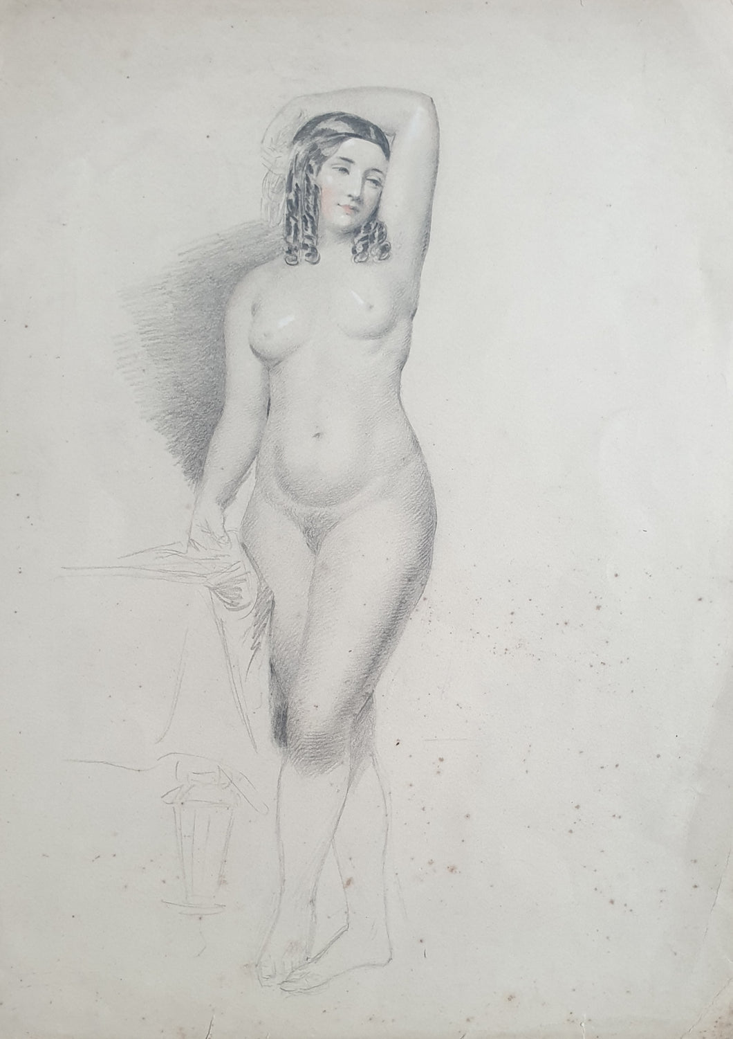 Circle Of William Mulready R.A. British School 19th.Century Pencil And Chalk Figure Study Circa.1840