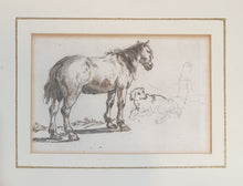 Load image into Gallery viewer, Paul Sandby R.A. Pen And Ink Study Of A Horse And Dog Circa. 1770.
