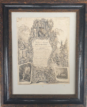 Load image into Gallery viewer, 18th.Century Rococo Trade Card John Smith Map And Printseller At Hogarth's Head Cheapside London Circa.1760
