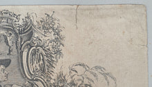 Load image into Gallery viewer, 18th.Century Rococo Trade Card John Smith Map And Printseller At Hogarth's Head Cheapside London Circa.1760
