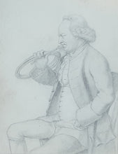 Load image into Gallery viewer, J.T. 18th.Century British School Portrait Drawing Gilbert A Famous French Horn Player In The Neighborhood Of Rotherham 1765
