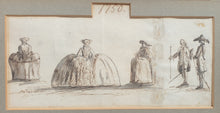 Load image into Gallery viewer, Mid 18th.Century Fashion Pen And Ink Drawing 1750
