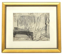 Load image into Gallery viewer, Dame Laura Knight R.A. R.W.S. Charcoal Study Of A Theatre Dressing Room Circa.1920
