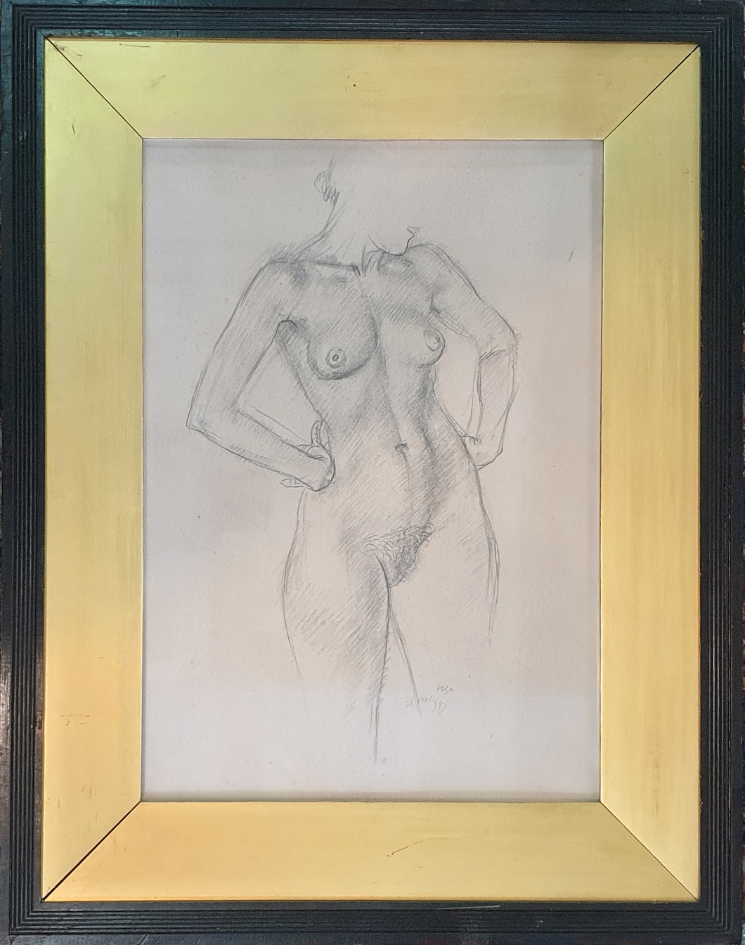 Robert Sargent Austin R.A. Pencil Study Female Nude 1947