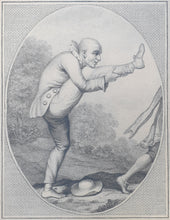 Load image into Gallery viewer, After Biagio Rebecca Late 18th.Century Theatrical Portrait Engraving Delpini Shooting At The Spaniard 1798

