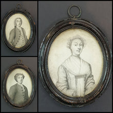 Load image into Gallery viewer, James Ferguson 18th.Century Scottish School Group Of Three Plumbago Portrait Miniatures Circa.1740
