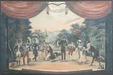 Load image into Gallery viewer, &quot;Satisfaction Farses&quot; 19th.Century Primitive Watercolour Of A Theatrical Performance 1832
