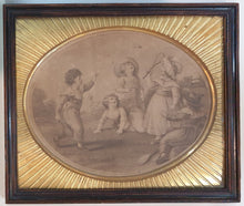 Load image into Gallery viewer, Whip-Top And Shuttle-Cock A Pair Of Late 18th.Century Stipple Engravings In Superb Period Frames 1788
