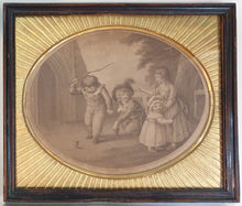 Load image into Gallery viewer, Whip-Top And Shuttle-Cock A Pair Of Late 18th.Century Stipple Engravings In Superb Period Frames 1788
