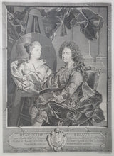 Load image into Gallery viewer, Hyacinthe Rigaud Self Portrait Copper Engraving By Jean Daullé 1742
