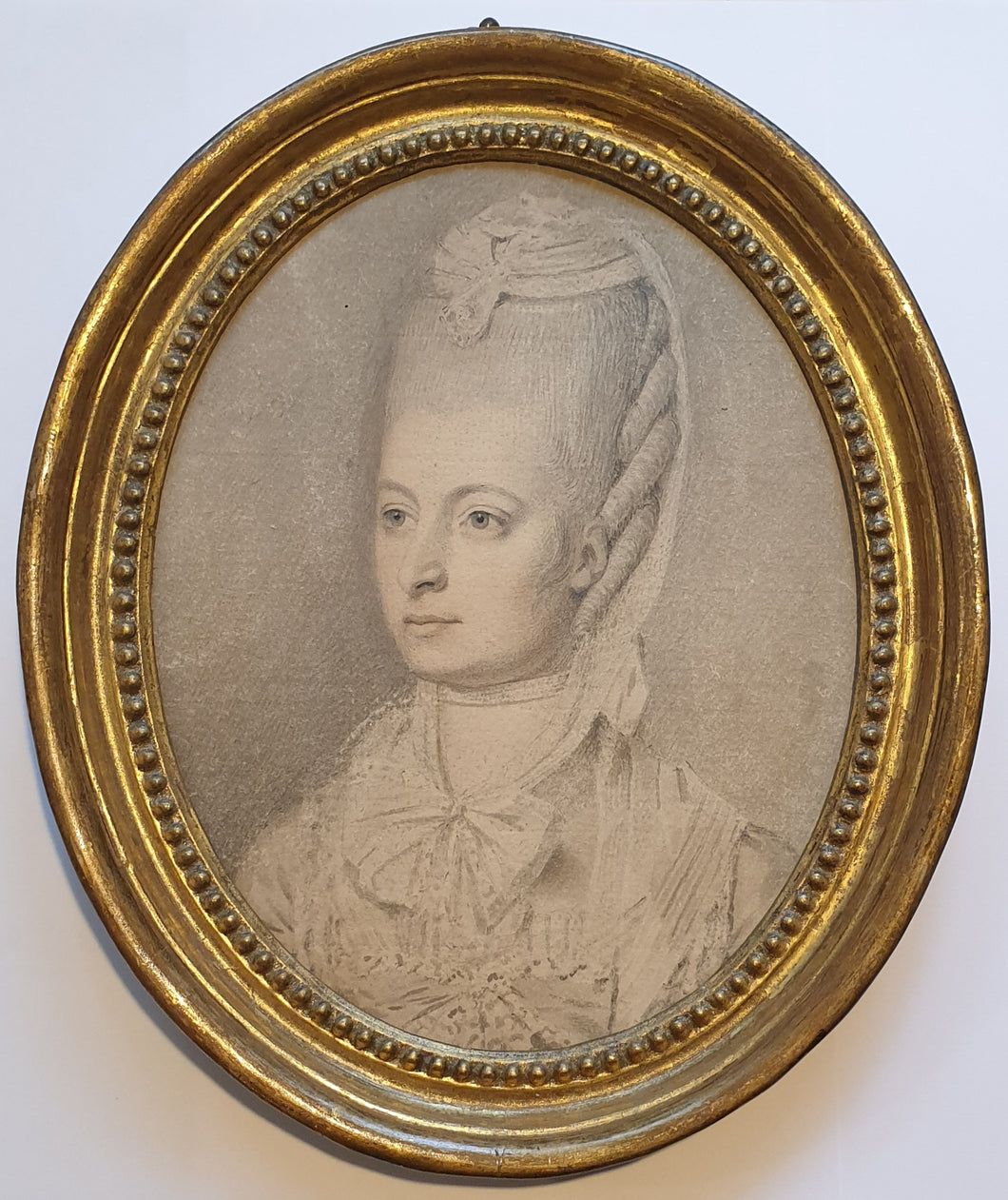 Circle of Hugh Douglas Hamilton   Watercolour Portrait Of Frances Plumbe Circa.1765