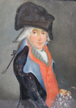 Load image into Gallery viewer, French School 18th.Century Reverse Glass Portrait Painting A Gentleman Holding Grapes Circa.1785
