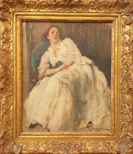 Load image into Gallery viewer, Fernand Toussaint Oil Painting A Quiet Moment Circa.1930
