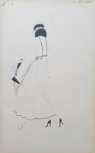 Load image into Gallery viewer, Erté Romain De Tirtoff Pen And Ink Fashion Design For Harpers Bazaar 1915

