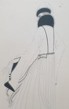 Load image into Gallery viewer, Erté Romain De Tirtoff Pen And Ink Fashion Design For Harpers Bazaar 1915
