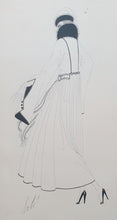 Load image into Gallery viewer, Erté Romain De Tirtoff Pen And Ink Fashion Design For Harpers Bazaar 1915
