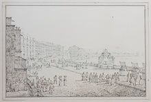 Load image into Gallery viewer, Antonio Senape Pen And Ink Topographical Drawing Santa Lucia Naples With Mount Vesuvius Circa.1820
