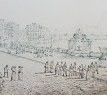 Load image into Gallery viewer, Antonio Senape Pen And Ink Topographical Drawing Santa Lucia Naples With Mount Vesuvius Circa.1820
