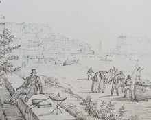 Load image into Gallery viewer, Antonio Senape Pen And Ink Topographical Drawing Il Chiatamone Naples Circa.1820
