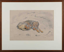 Load image into Gallery viewer, Ernest Henri Griset 19th.Century Pencil And Watercolour Study Of Two Wolves
