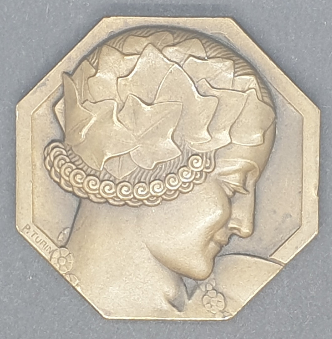Pierre Turin French Art Déco Bronze Plaque Nymphe 1932