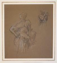 Load image into Gallery viewer, Frederic Lord Leighton P.R.A. Chalk Study For &quot;At The Fountain&quot; Circa 1892
