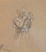 Load image into Gallery viewer, Frederic Lord Leighton P.R.A. Chalk Study For &quot;At The Fountain&quot; Circa 1892
