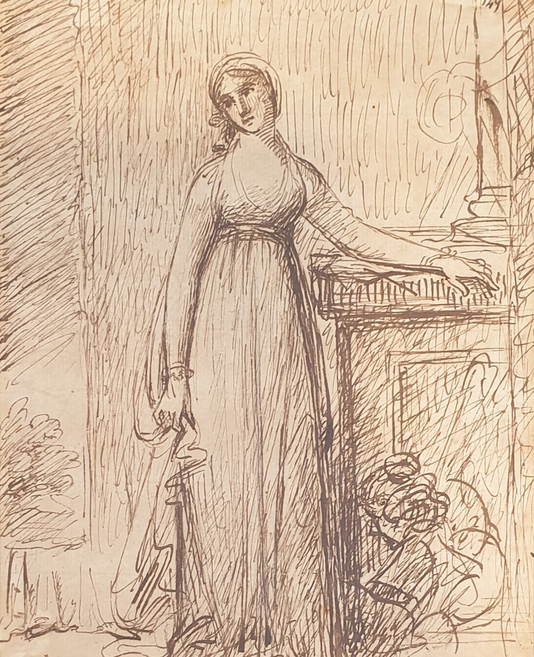 Samuel Shelley O.W.S Pen And Ink Portrait Study Circa.1790