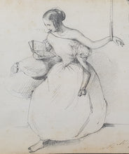 Load image into Gallery viewer, 19th.Century French School Pencil Study Of An Artists Model Circa.1840
