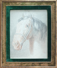 Load image into Gallery viewer, Carle Vernet Large Chalk Study Of A Horse's Head Circa.1800
