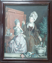 Load image into Gallery viewer, Johann Eleazar Zeissig 18th.Century German Gouache Painting The Botany Lesson Circa.1770
