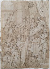 Load image into Gallery viewer, Cesare Nebbia 16th.Century Italian Mannerist Pen And Ink Drawing Christ Before Pilate Circa.1560
