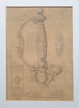 Load image into Gallery viewer, French School 19th.Century Original Design Drawing For A Sword Hilt And Fittings Circa.1830

