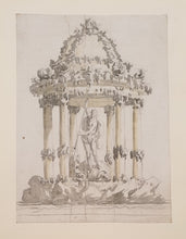 Load image into Gallery viewer, Circle Of Nicola Salvi Italian School 18th.Century Architectural Design For A Fountain To Neptune Circa.1730
