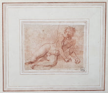 Load image into Gallery viewer, Workshop Of Andrea Del Sarto 16th Century Florentine School Red Chalk Study Of A Recumbent Man Circa.1520
