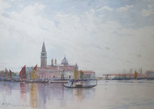 Load image into Gallery viewer, Sir Alfred East Watercolour San Giorgio Maggiore Venice Circa.1890
