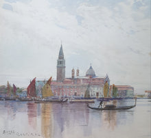 Load image into Gallery viewer, Sir Alfred East Watercolour San Giorgio Maggiore Venice Circa.1890
