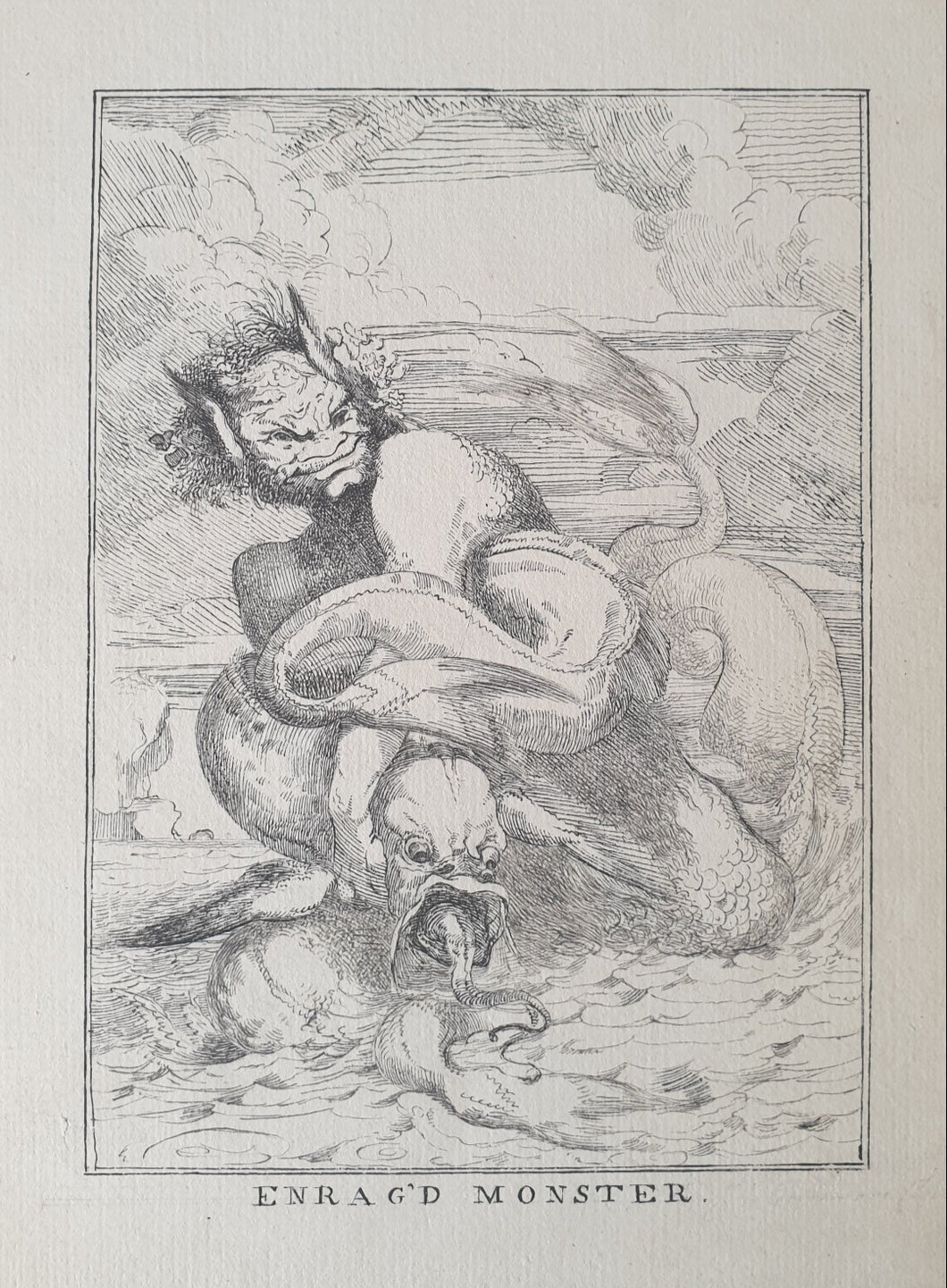 The Enraged Monster Late 18th.Century Pen And Ink Drawing After John Hamilton Mortimer R.A