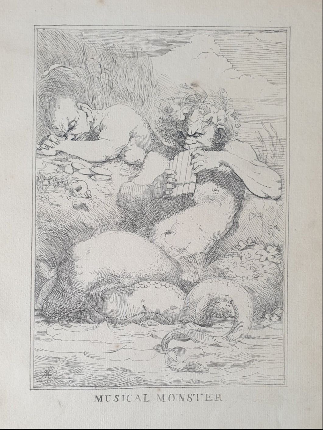 The Musical Monster Late 18th.Century Pen And Ink Drawing After John Hamilton Mortimer R.A