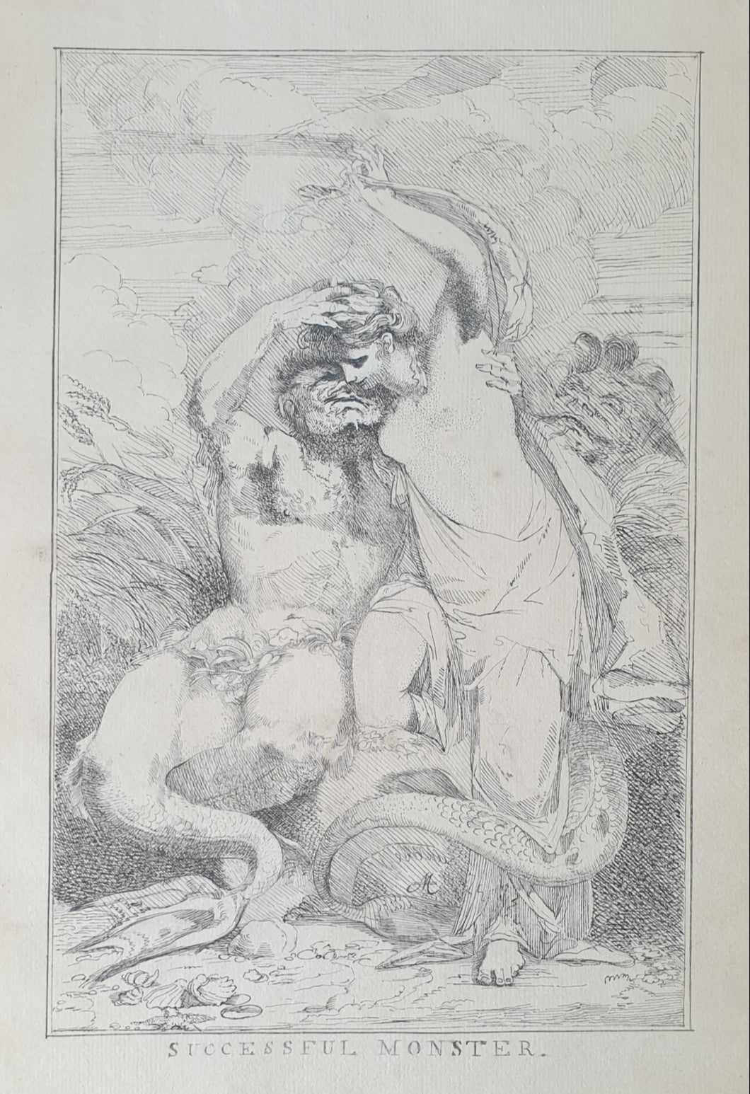 The Sucessful Monster Late 18th.Century Pen And Ink Drawing After John Hamilton Mortimer R.A